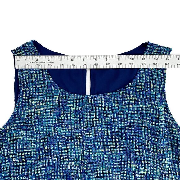 🍁 3/$25 🍁 Apartment 9 | Geometric Sheer Sleeveless Top | Blue | Size: Large - Picture 5 of 7